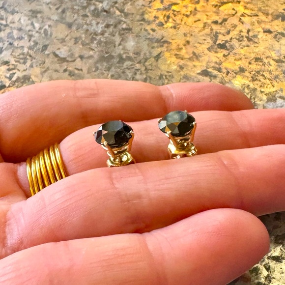 Authentic🔹4 CTW Black Round Brilliant Cut Natural Diamond Stud Earrings (14k) - Picture 6 of 14